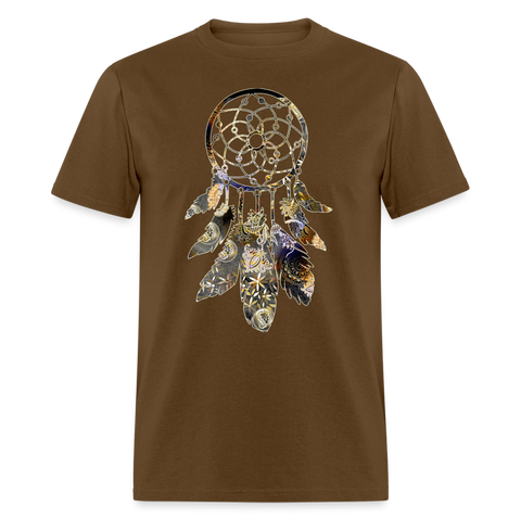 8386 1/4S Sue's Coined Paisley Dreamcatcher POD TSHIRT - brown