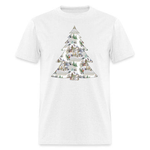 8089 1/4S John's Christmas Village Tree TSHIRT - white