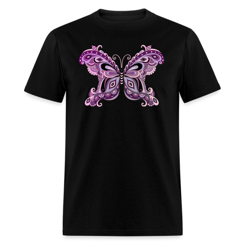 8400 Mary's Butterfly Frill Cutout BLACK TSHIRT - black