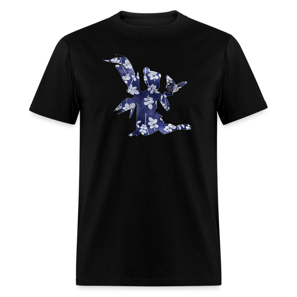 8390 1/4S Suzanne's Cloudy Blue Floral Fairy TSHIRT - black