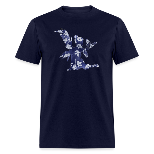 8390 1/4S Suzanne's Cloudy Blue Floral Fairy TSHIRT - navy