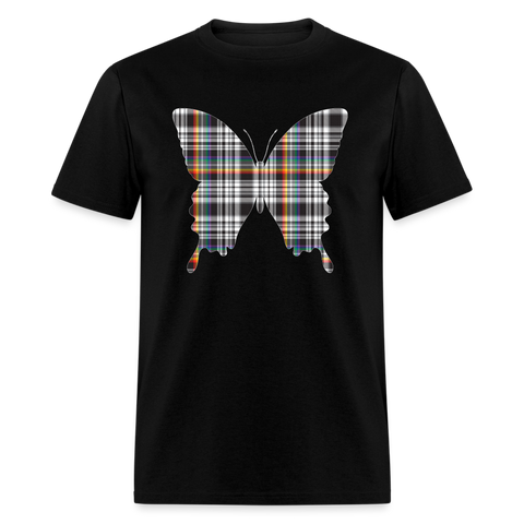 8395 1/4S Stacey's Rainbow Glen Plaid Butterfly 2 TSHIRT - black