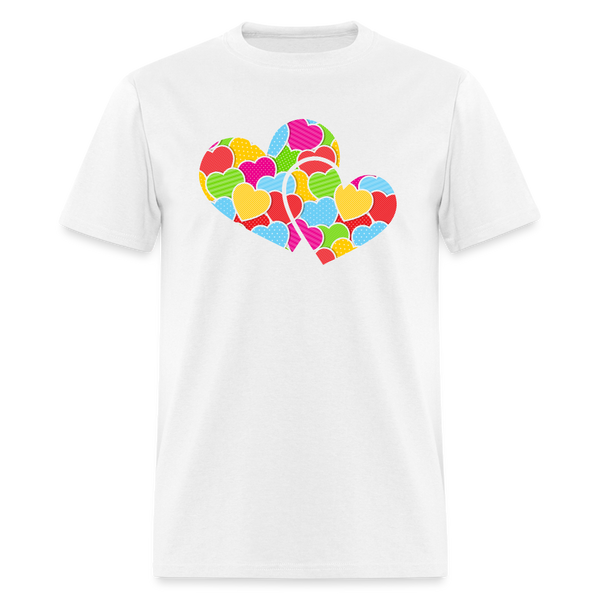 8127 Crazy For You Double Heart POD TSHIRT - white