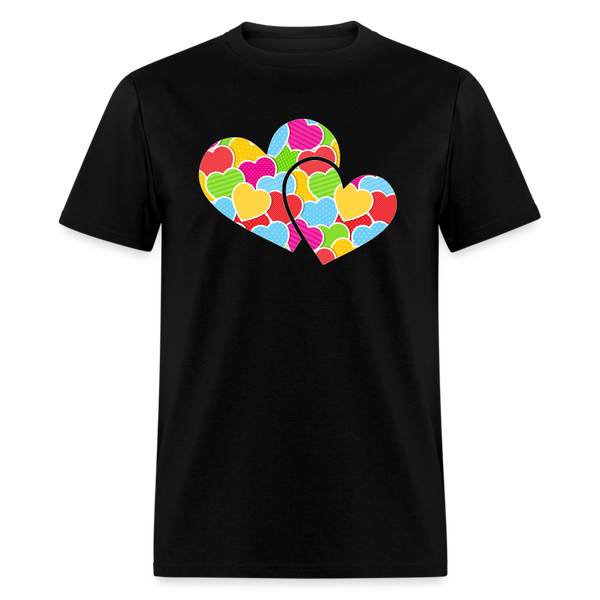 8127 Crazy For You Double Heart POD TSHIRT - black