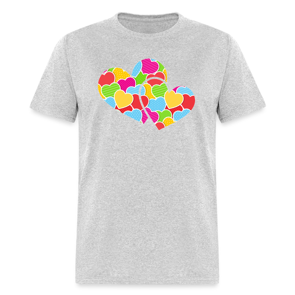 8127 Crazy For You Double Heart POD TSHIRT - heather gray