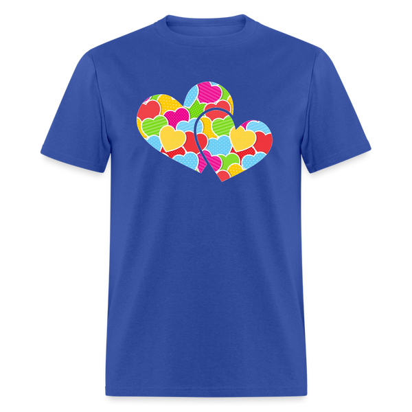 8127 Crazy For You Double Heart POD TSHIRT - royal blue