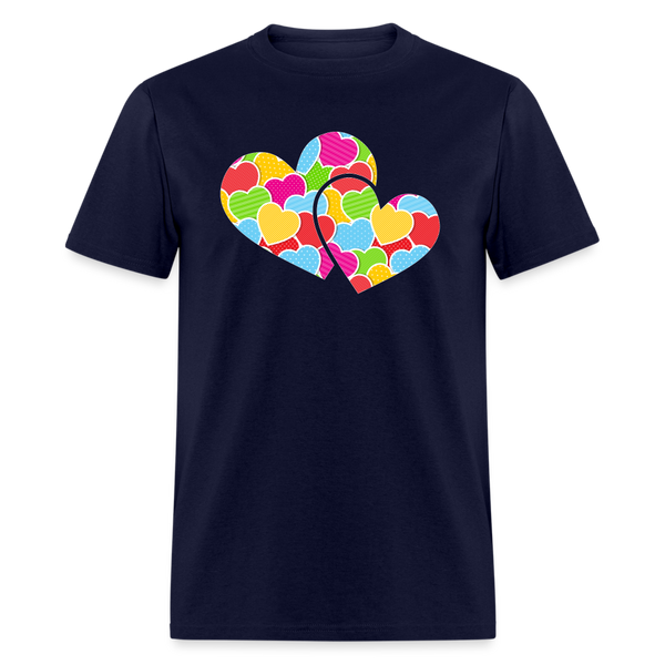 8127 Crazy For You Double Heart POD TSHIRT - navy