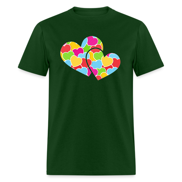 8127 Crazy For You Double Heart POD TSHIRT - forest green