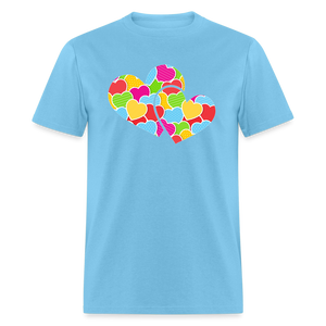 8127 Crazy For You Double Heart POD TSHIRT - aquatic blue