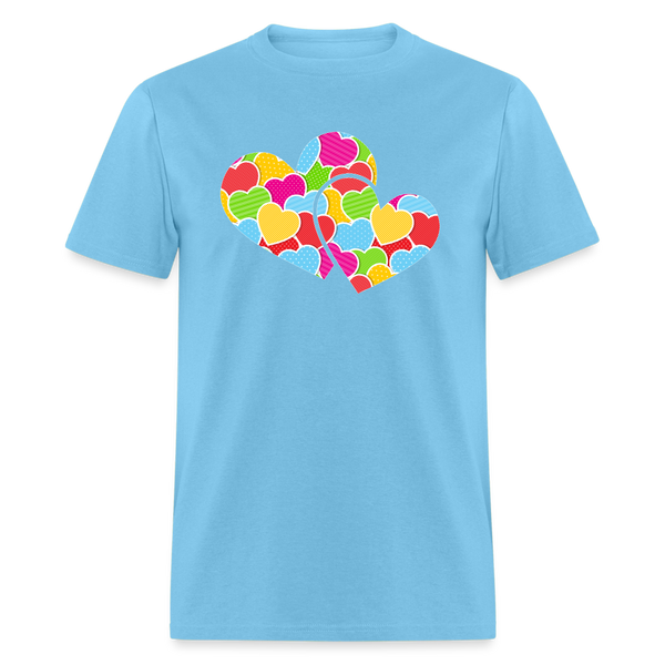 8127 Crazy For You Double Heart POD TSHIRT - aquatic blue