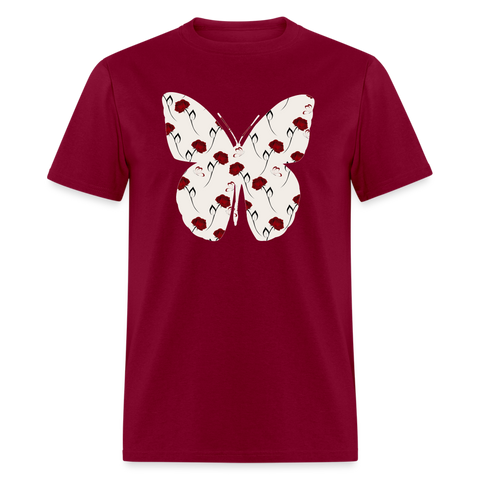 8125 Send One Rose Butterfly POD TSHIRT - burgundy