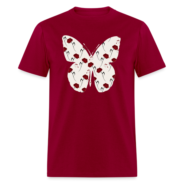 8125 Send One Rose Butterfly POD TSHIRT - dark red