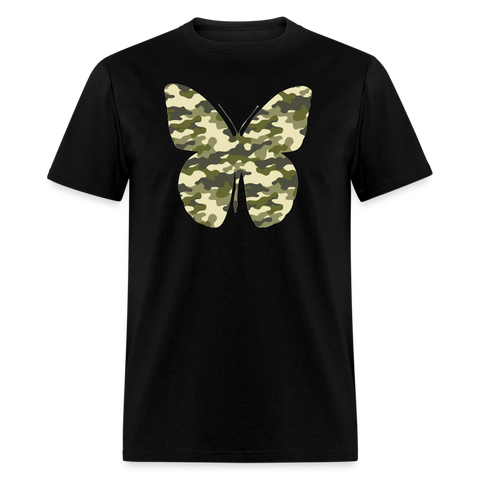 8354 1/4S Lisa's Green Camo Butterfly TSHIRT - black