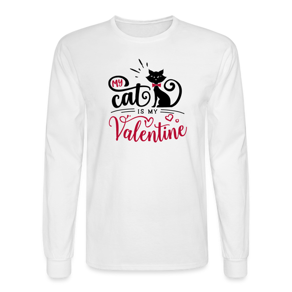 1468 4/4S My Cat Is My Valentines TSHIRT - white