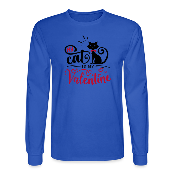 1468 4/4S My Cat Is My Valentines TSHIRT - royal blue