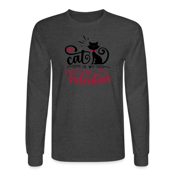 1468 4/4S My Cat Is My Valentines TSHIRT - heather black