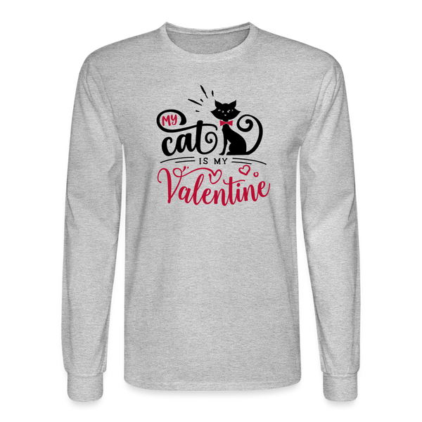 1468 4/4S My Cat Is My Valentines TSHIRT - heather gray