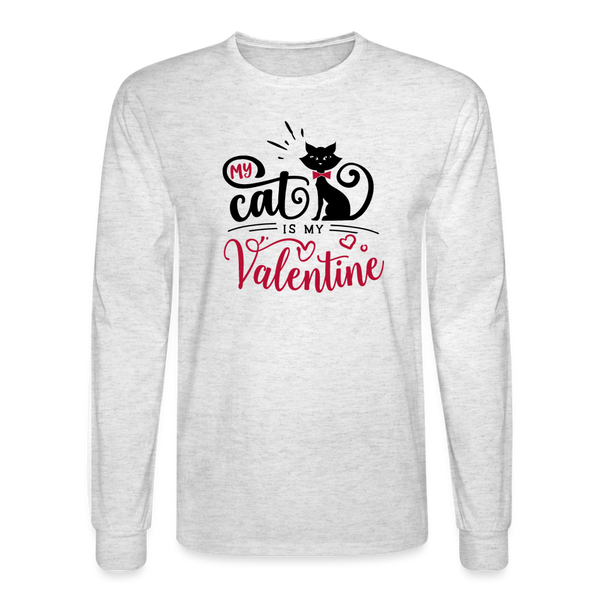 1468 4/4S My Cat Is My Valentines TSHIRT - light heather gray