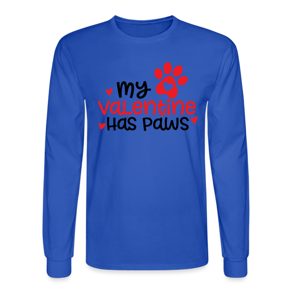 1506 4/4S My Valentine Has Paws Red Letters TSHIRT - royal blue