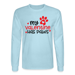 1506 4/4S My Valentine Has Paws Red Letters TSHIRT - powder blue