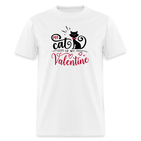 1468 1/4S My Cat Is My Valentine TSHIRT - white