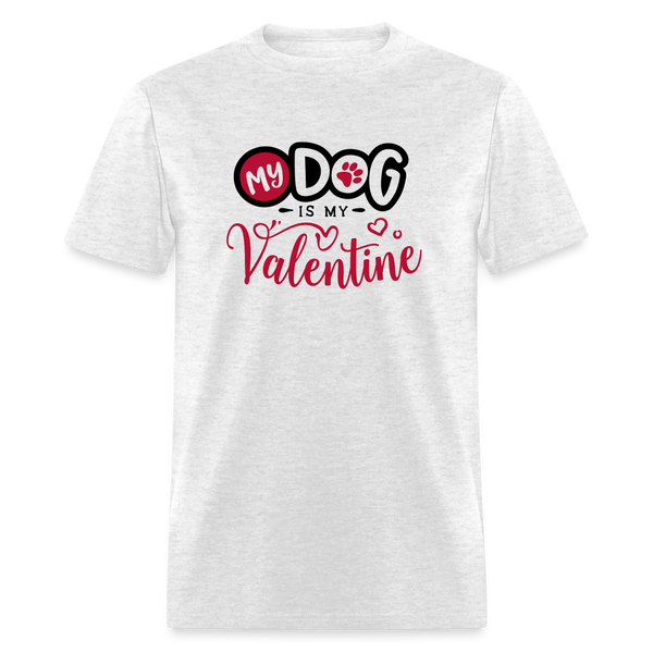 1469 1/4S My Dog Is My Valentine TSHIRT - light heather gray