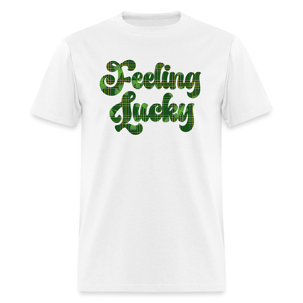 8135 Shamrock Plaid Feeling Lucky TSHIRT - white