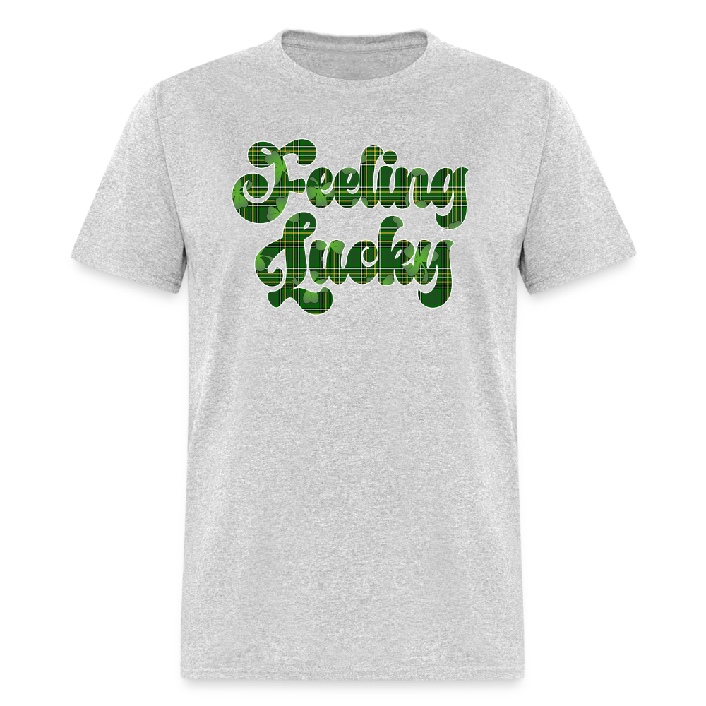 8135 Shamrock Plaid Feeling Lucky TSHIRT - heather gray