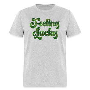 8135 Shamrock Plaid Feeling Lucky TSHIRT - heather gray