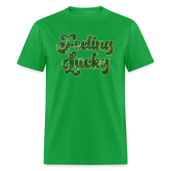 8135 Shamrock Plaid Feeling Lucky TSHIRT - bright green