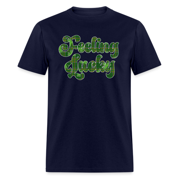 8135 Shamrock Plaid Feeling Lucky TSHIRT - navy