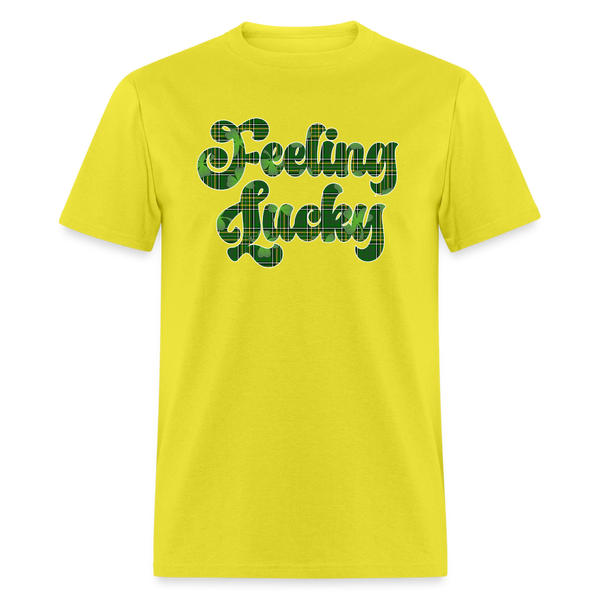 8135 Shamrock Plaid Feeling Lucky TSHIRT - yellow