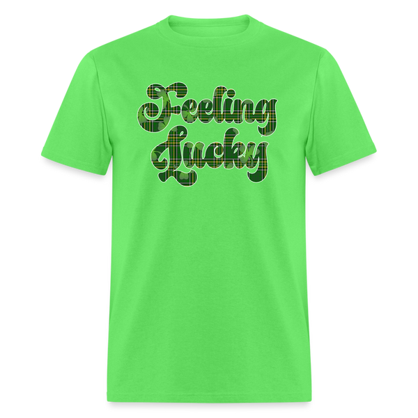 8135 Shamrock Plaid Feeling Lucky TSHIRT - kiwi