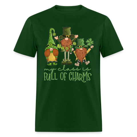 60071 My Class Is Full Of Charms Gnomes TSHIRT - forest green