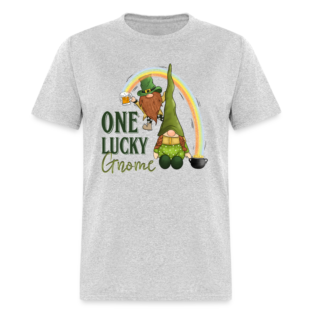 60070 One Lucky Gnome Rainbow TSHIRT - heather gray