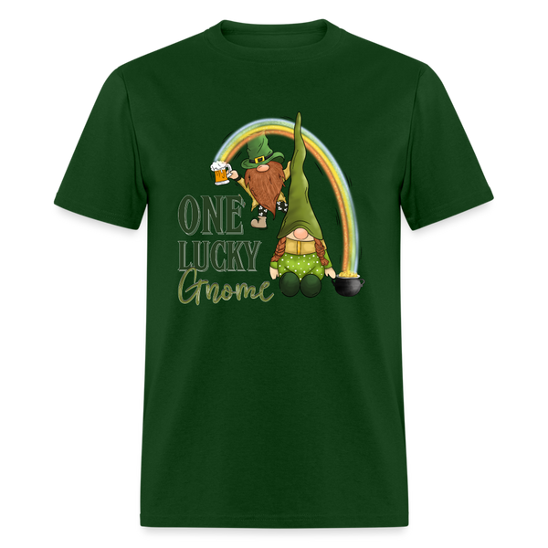 60070 One Lucky Gnome Rainbow TSHIRT - forest green