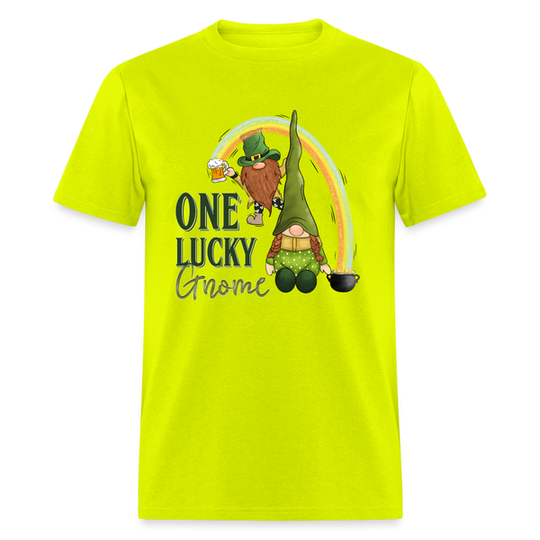 60070 One Lucky Gnome Rainbow TSHIRT - safety green