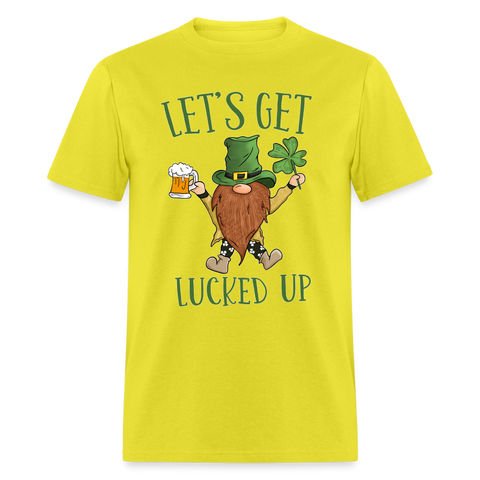 60074 Lets Get Lucked Up Gnome TSHIRT - yellow