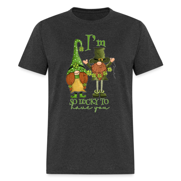 60103 I'm So Lucky To Have You Gnomes TSHIRT - heather black