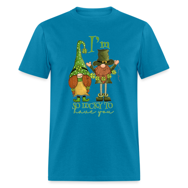 60103 I'm So Lucky To Have You Gnomes TSHIRT - turquoise