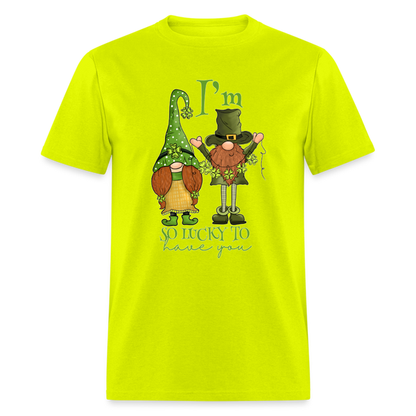 60103 I'm So Lucky To Have You Gnomes TSHIRT - safety green
