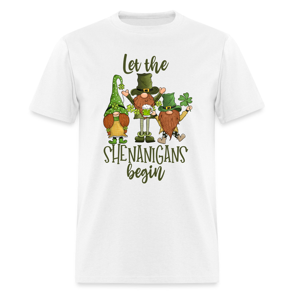 60105 Let The Shenanigans Begin Gnomes TSHIRT - white