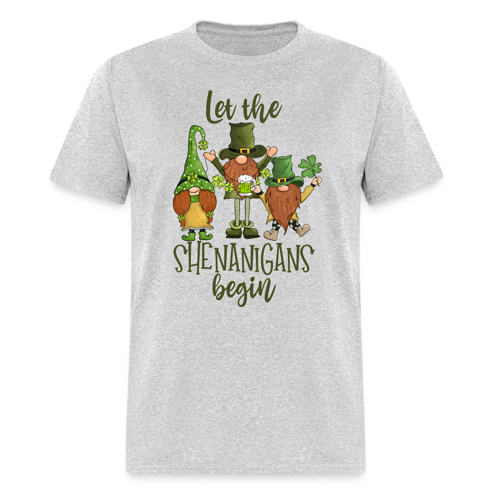 60105 Let The Shenanigans Begin Gnomes TSHIRT - heather gray