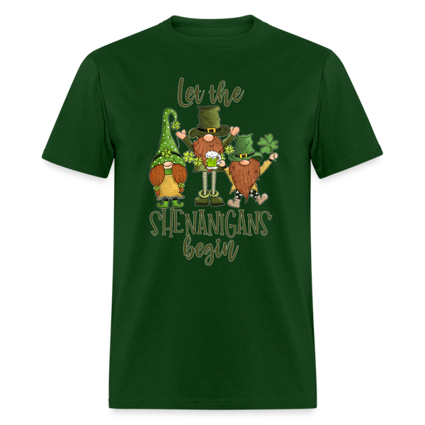 60105 Let The Shenanigans Begin Gnomes TSHIRT - forest green