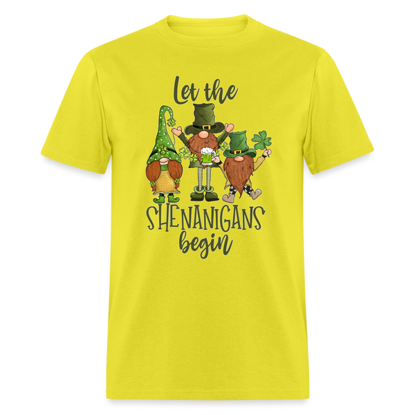 60105 Let The Shenanigans Begin Gnomes TSHIRT - yellow