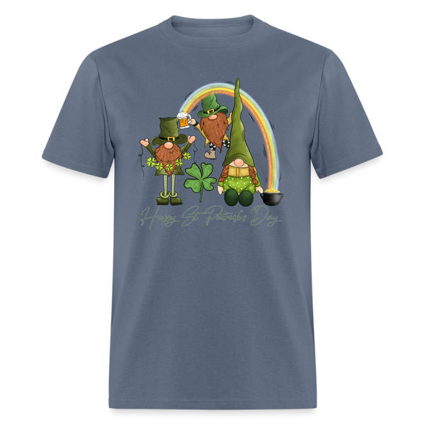 60101 Happy St Patricks Day Gnomes Rainbow TSHIRT - denim