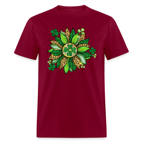 60107 Shamrock Sunflower TSHIRT - burgundy