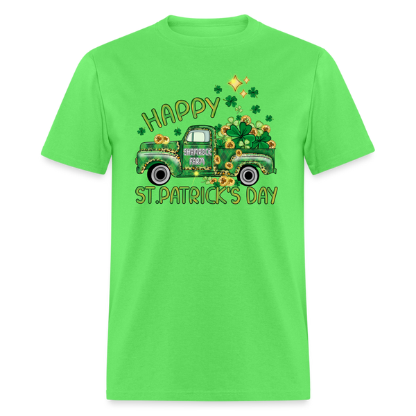 60109 Happy St Patricks Day Clover & Coin Truck TSHIRT - kiwi