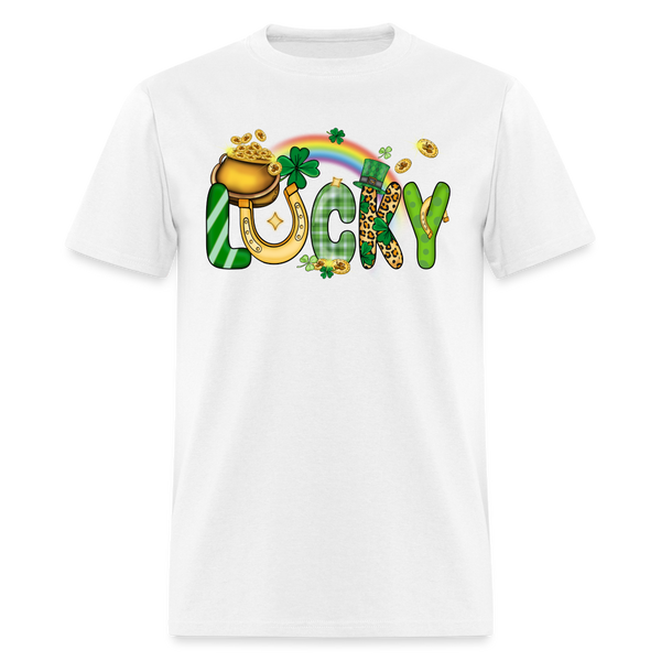 60111 Lucky Rainbow Pot Of Gold TSHIRT - white