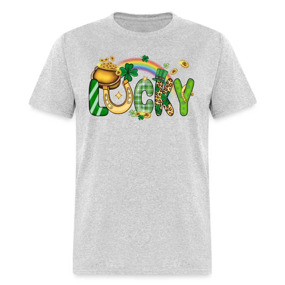 60111 Lucky Rainbow Pot Of Gold TSHIRT - heather gray